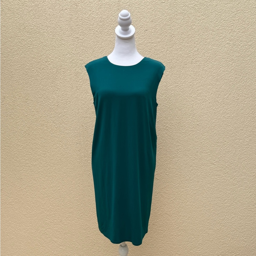 Helmut Lang aqua green shift mini sleeveless dress